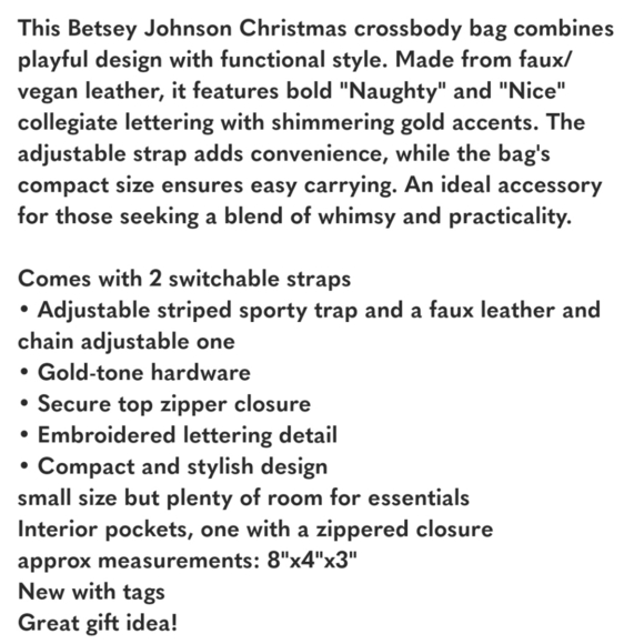 🔹️Betsey Johnson🔹️ NAUGHTY NICE XOFEELIN RED Crossbody Bag ✨️❤️ - Picture 3 of 4